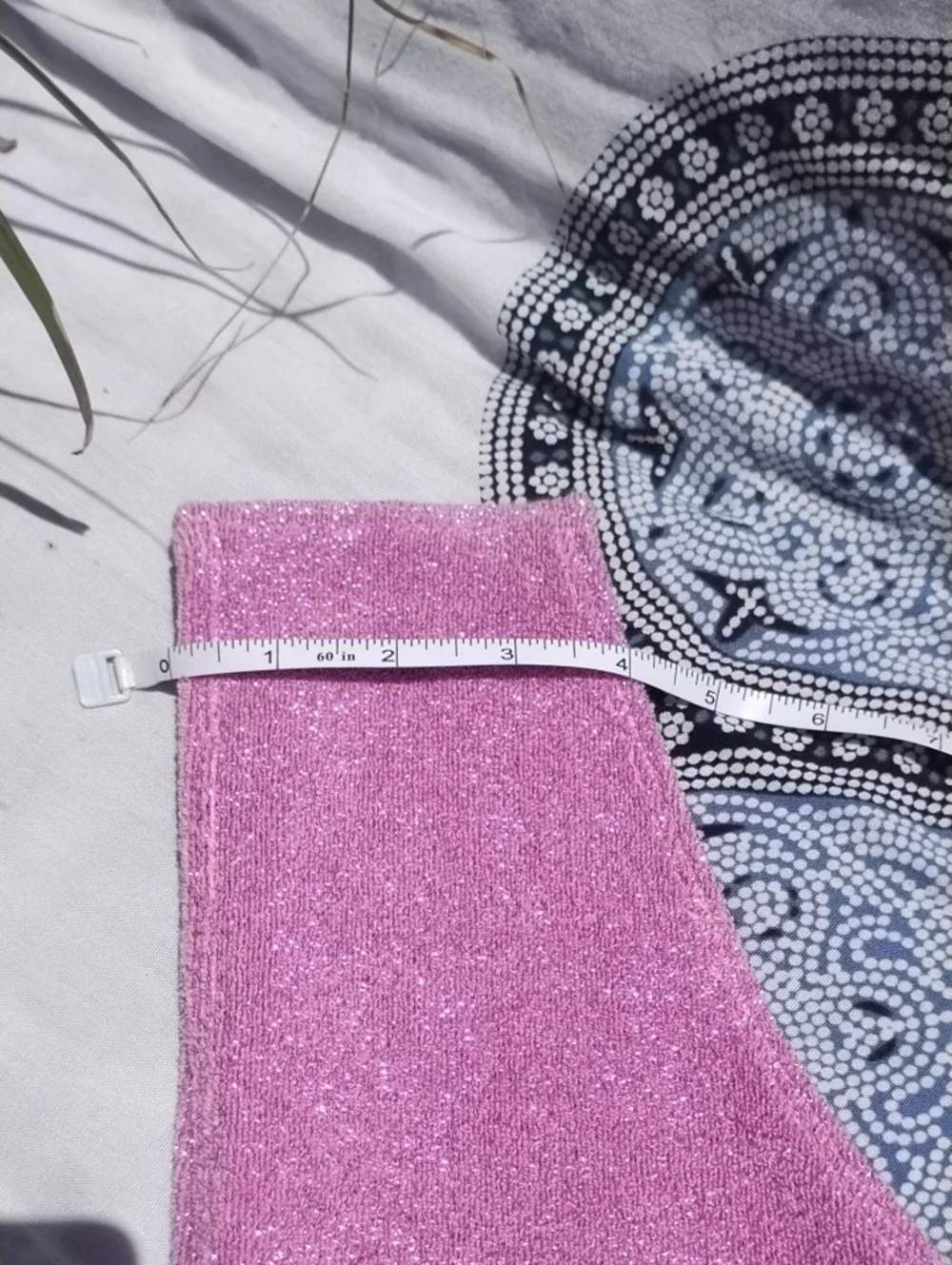 Frankies Bikinis NWOT Sparkle Bubblegum Terry Barb Bikini Top (S) Pink Metalic